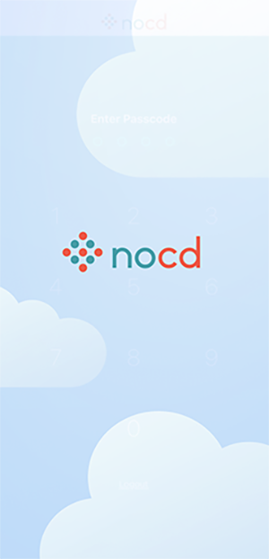 Screenshot of NOCD app splashpage.